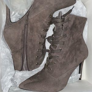 Grey ankle booties